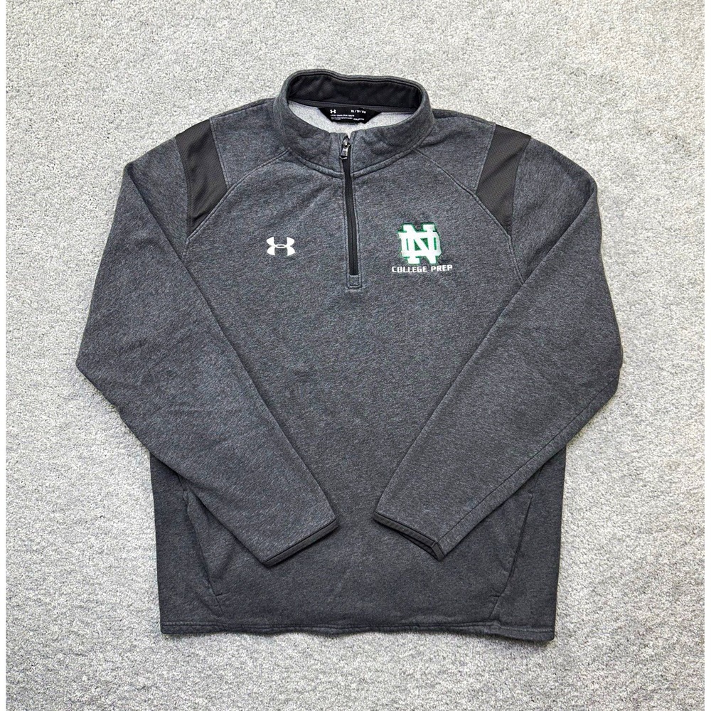 Under Armour Notre Dame College Prep 1/4 Zip Pullover Jacket Men's XL Gray NCAA